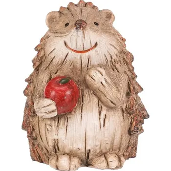 Zahradní figurka Ježek s jablkem - béžovo-hnědý polyresin 20 cm Barva: Hnědá