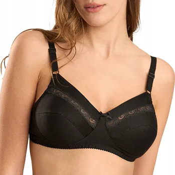 Podprsenka Měkká bavlněná podprsenka bez kostic, pohodlná černá Sielei 105B