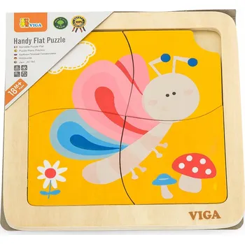 Puzzle PUZZLE Dřevěné Puzzle Motýlek na Podložce 50136 VIGA