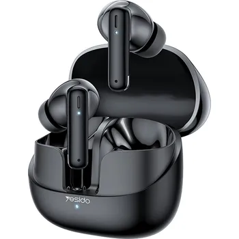 Sluchátka Yesido - bezdrátová sluchátka (TWS26) - stereo, s mikrofonem, Bluetooth, 13mm reproduktor, design do uší, 250mAh - černá