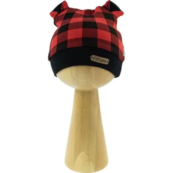 Čepice Čepice s černo-červeným kostkovaným vzorem Nicol, vel. 86