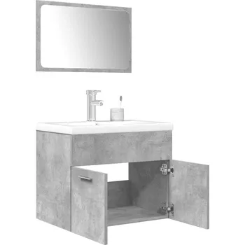 Toaletní stolek zahrada-XL 3dílný set koupelnového nábytku betonově šedý kompozitní dřevo 3324893