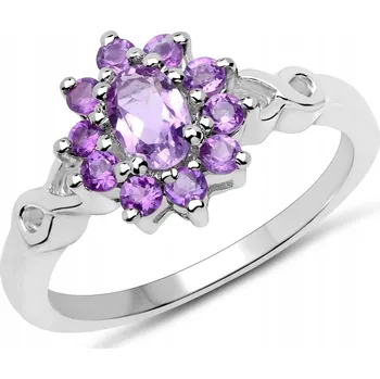 Prsten STŘÍBRNÝ PRSTÝNEK S PŘÍRODNÍMI AMETYSTY