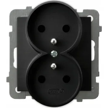 Elektrická zásuvka Ospel AS nástěnná Elektrická zásuvka černá GP-2GRZ/m/33