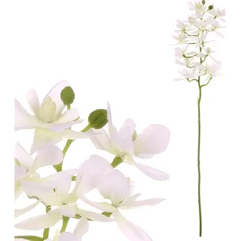 umělá květina Bílá umělá orchidej drobnokvětá, nevadnoucí dekorace do interiéru Barva: bílá