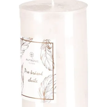 Svíčka Metalická modrá sloupcová svíčka 10 cm bez vůně - luxusní parafín Barva: bílá