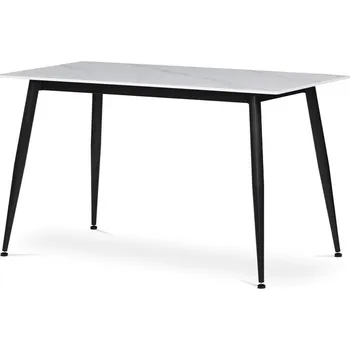 Jídelní stůl 130x70cm, keramika, mramor, HT-403M GREY Barva: bílá