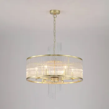 Svítidlo Searchlight Závěsné světlo Lara, Ø 55 cm, zlatá/čirá, sklo/kov čirý, zlatavý 6 x 60 W - Doprava zdarma