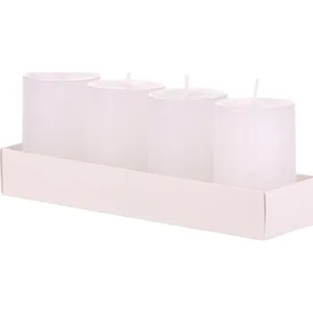 Svíčka Krémové parafínové svíčky bez vůně - sada 4 ks pro romantické chvíle Barva: bílá