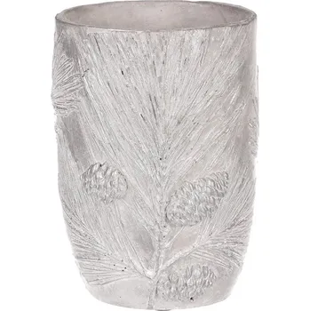 Váza Betonová váza s motivem borovice, stříbrná, dekorativní obal Barva: Stříbrná