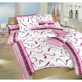 Povlečení Dadka Povlečení Herta růžová, flanel 140x220cm + 70x90cm
