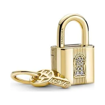 Přívěsek Visací přívěsek PANDORA Shine Visací zámek s klíčem 760088C01