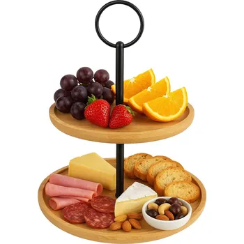 BAMBUSOVÁ 3PATROVÁ PATROVÝ PODNOS NA DORTY OVOCE JÍDLO SVAČINY PŘEDKRMY