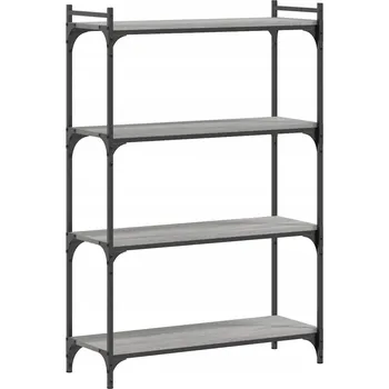 Knihovna Regál na knihy šedý dub sonoma 80 x 30 x 120 cm s kovovým rámem