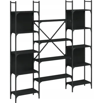 Knihovna Regál na knihy černý 155,5 x 24 x 166,5 cm, ocel práškově lakovaná