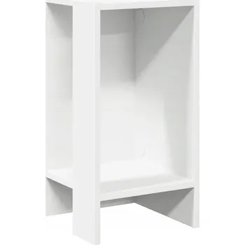 Konferenční stolek Bílý odkládací stolek 25,5 x 27 x 60 cm, 2 police, materiál na bázi dřeva