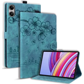 Pouzdro na tablet VSECHNONAMOBIL 131275 ART LILY Sklápěcí pouzdro pro Xiaomi Redmi Pad 2 Pro zelené