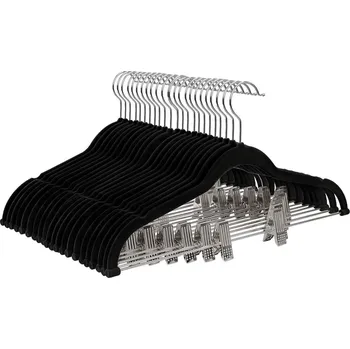 Ramínko SONGMICS Věšáky na kalhoty, 42.5x0.6x23.5cm, černé Sametový věšák