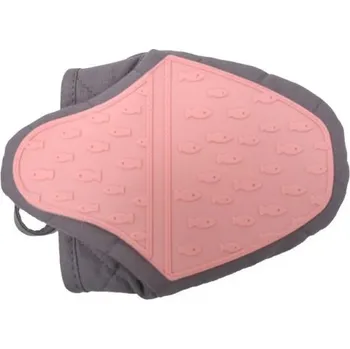 Chňapka Silikonová kuchyňská rukavice 14,5 x 13 cm Tepelně odolná ochranná rukavice na vaření pečení grilování manipulaci s horkým nádobím růžová