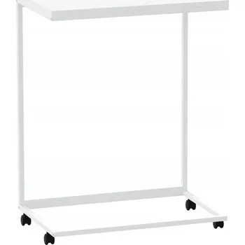 Konferenční stolek Odkládací stolek ve tvaru písmene C, bílý, 55x35x70 cm, na bázi dřeva, gel