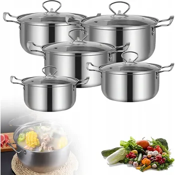 Sada nádobí SADA HRNCŮ NA INDUKCI PLYN Z NEREZOVÉ OCELI SADA 10 KS