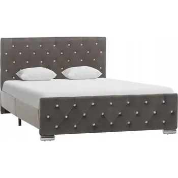 Postel Rám postele šedý 211 x 126 x 87 cm s sametovým potahem, 120 x 200 cm