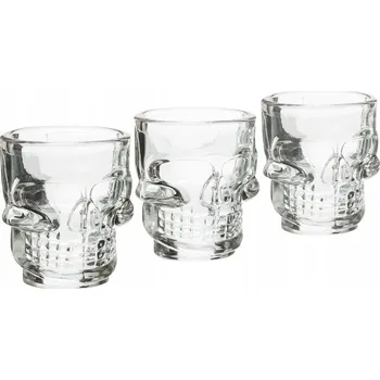 Sklenice Skleničky na tinkturu, sklenice na vodku Tadar Lebka bezbarvá 45ml 3 ks