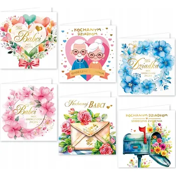 Přání s Obálkou Čtvercové ke Dni Babičky a Dědečka Přání Dárek - WB2DB