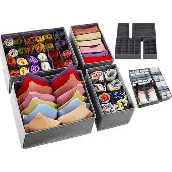 Organizér oblečení Organizér do šuplíku na Bieliznę kalhotky, podprsenky Ponožky sada 4 kusů