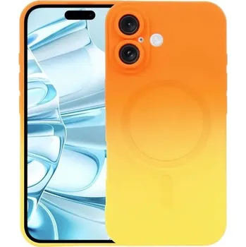 Pouzdro na mobilní telefon Gradient silikonový kryt MagSafe se sklem na fotoaparát pro iPhone 17 Barva: Oranžová/žlutá