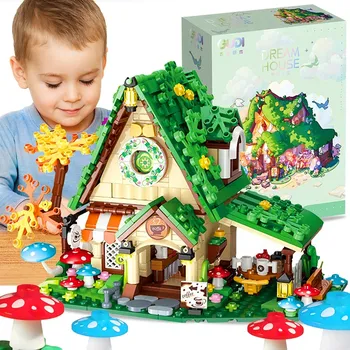 ostatní stavebnice STAVEBNICE LESNÍ CHATA - POHÁDKOVÁ KAVÁRNA MODEL 3D SET 546 DÍLŮ