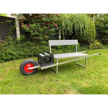 Zahradní lavice Pivní lavička pro okresní přebor (Pivní lavička pro okresní přebor – pojízdná lavička ve stylu kolečka (2 osoby + přepravka))