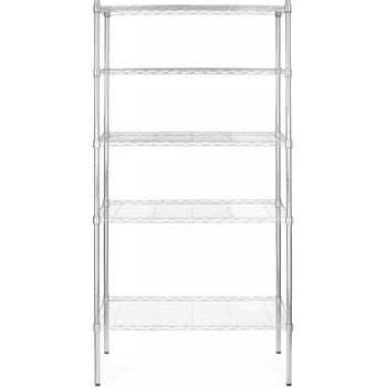 Úložný stojan s 5 policemi, HENDI, Chrom, 910x455x(H)1830mm | 812204