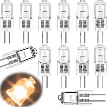 Žárovka 12 ks HALOGENOVÁ ŽÁROVKA G4 20W 12V 240 Lumenů 2700K