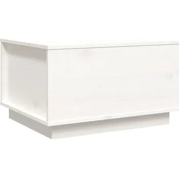 Konferenční stolek Bílý konferenční stolek z masivního borovicového dřeva 60 x 50 x 35 cm