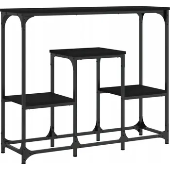 Konferenční stolek Konzolový stolek z dřevotřísky a oceli, černý, 89,5x28x76 cm