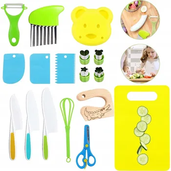 Kuchyňský nůž Sada bezpečných kuchyňských nožů a příslušenství pro děti, 17 ks