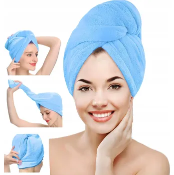Obraz Turban na vlasy z mikrovlákna b24h modrý