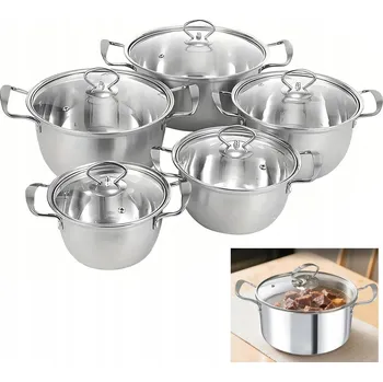 Sada nádobí SADA HRNCŮ NA INDUKCI PLYN Z NEREZOVÉ OCELI SADA 10 KS