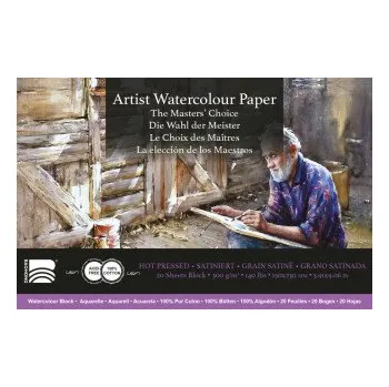 Blok Akvarelový blok Baohong Masters 15x23cm hot pressed 300g
