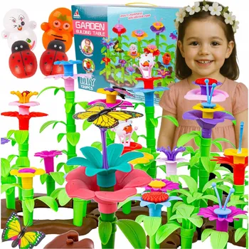 ostatní stavebnice STAVEBNICE KVĚTINY ZAHRADA STAVEBNICE KVĚTINY VELKÉ 130 dílků pro děti