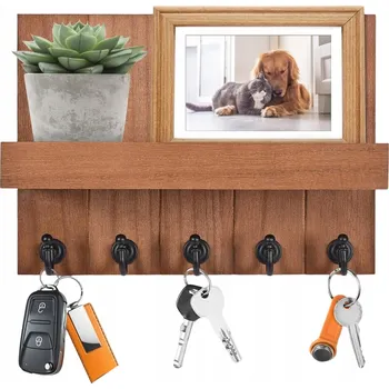 Věšák Stojací věšák dřevěný Bedee, odstíny hnědé