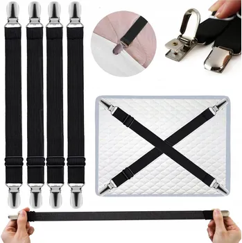 Prostěradlo Klipsy napínací gumičky na prostěradlo Páska Klips Závěs 4 ks