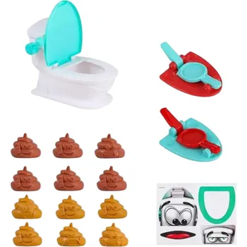 Dřevěná hračka Toaletní hra 17.5 x 13.5 x 24 cm Vystřelovací hovínka s katapultem Zábavná stolní hra pro 2+ hráče Rodinný žert