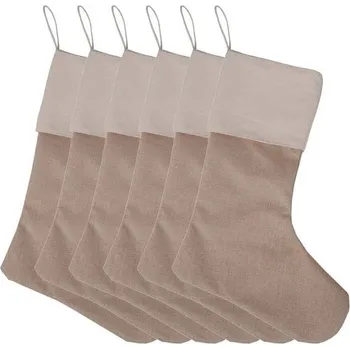 Vánoce Vánoční punčocha z pytloviny, vánoční ponožky, dárková taška z pytloviny, vánoční dekorace, vánoční