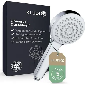 Instalatérský materiál KLUDI-X1 Univerzální sprchová hlavice, úsporná varianta, sprchová hlavice s 1 proudem, kulatá