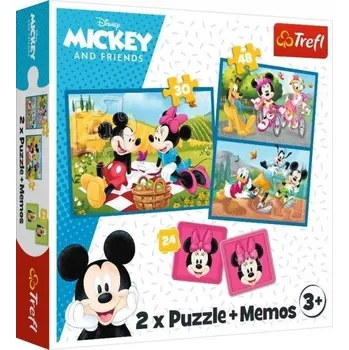 Puzzle Trefl Puzzle 78 dílků - "2v1 + Puzzle " - Seznamte se s Disney postavičkami