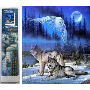 Diamantové malování diamantové malování divoký úplněk 30 × 40 cm