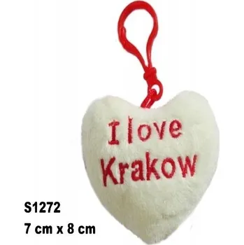 Plyšová Hračka Přívěsek Na Klíče Srdce I Love Krakov - 8 cm