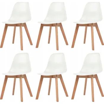 Jídelní židle Jídelní židle s ergonomickým sedákem, bílé, 46x51x82 cm, 6 ks